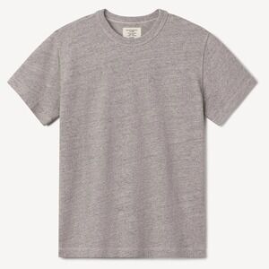 Buck Mason Mens L Field-Spec Cotton Heavy T Shirt Heathered Gray Crewneck